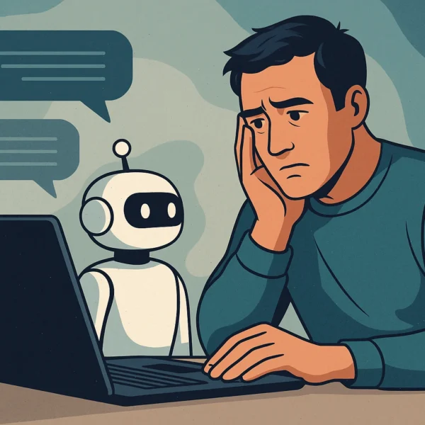 chat bot and man