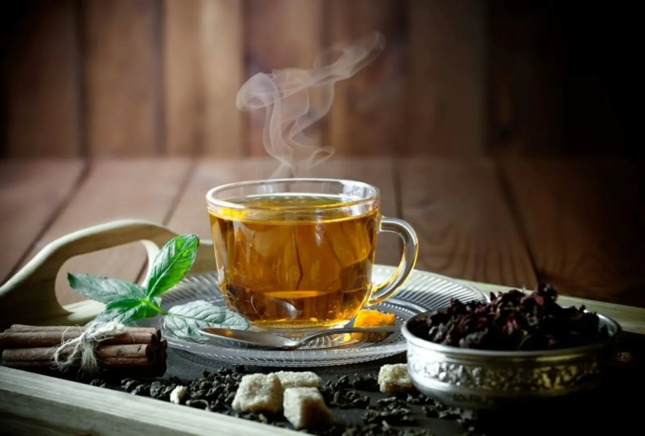 hot tea on the table